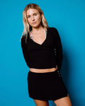 Rusty I Kissed A Pearl Lace Wrap LS Top