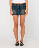 Rusty Norty Low Rise Denim Micro Mini Skirt