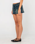 Rusty Norty Low Rise Denim Micro Mini Skirt