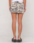 Rusty Camo-Mile Cargo Mini Skirt