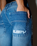 Rusty Flip Mommy Low Rise Wide Leg Denim Jort