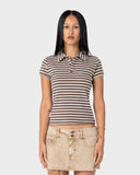 Rusty Peta Stripe Polo Baby Tee