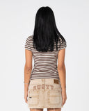 Rusty Peta Stripe Polo Baby Tee