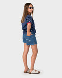 Rusty Penny Kick Flare Denim Shorts Girls