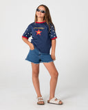 Rusty Penny Kick Flare Denim Shorts Girls