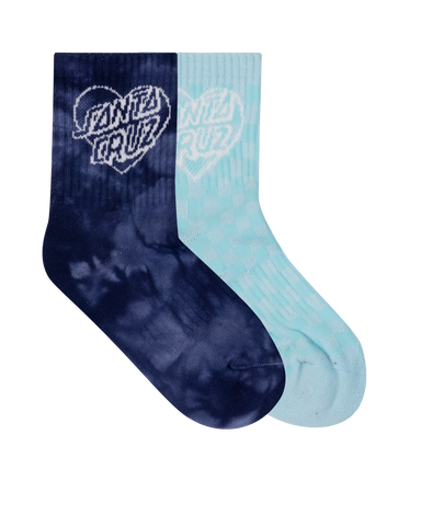Santa Cruz Heart Dot Hollow Mid Sock 2 Pack