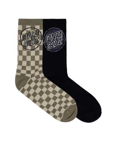 Santa Cruz Breaker Check Opus Dot Release Crew Sock 2 Pack