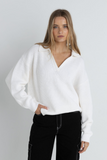 Rhythm Muse V-Neck Collared Jumper