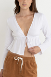 Rhythm Belle Tie Front Long Sleeve Top