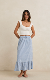 Rhythm Lola Check Tiered Maxi Skirt