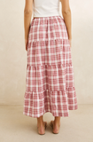Rhythm Chelsea Check Tiered Maxi Skirt