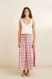 Rhythm Chelsea Check Tiered Maxi Skirt