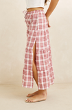 Rhythm Chelsea Check Tiered Maxi Skirt