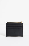 Among the Brave Small Black Leather Card Holder