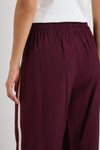Stories be Told Townie Burgundy Side Stripe Elastic Waist Pants