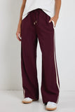Stories be Told Townie Burgundy Side Stripe Elastic Waist Pants