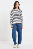 Re:Union Tether Black White Stripe LS Boxy Tee