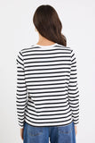 Re:Union Tether Black White Stripe LS Boxy Tee