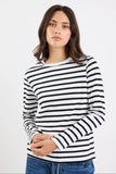 Re:Union Tether Black White Stripe LS Boxy Tee