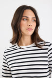 Re:Union Tether Black White Stripe LS Boxy Tee