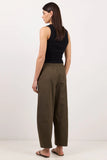 Ivy + Jack Transit Olive Pull On Waist Tie Barrel Leg Pants