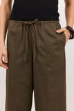 Ivy + Jack Transit Olive Pull On Waist Tie Barrel Leg Pants
