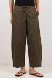 Ivy + Jack Transit Olive Pull On Waist Tie Barrel Leg Pants
