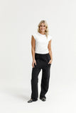 Homlee Avenue Pants-Black with Sapphire/Ivory X