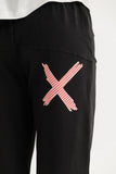 Homelee Avenue Pants-Black with Coral Stripe