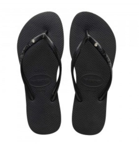 Havianas Slim Black Crystal Jandal