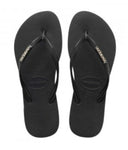 Havianas Slim Silver Metal Logo Jandal